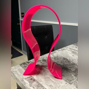 Acrylic headphone stand hot pink A+J